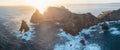 Ponta de Sao Lourenco, Madeira,Portugal. Beautiful scenic mountain view of green landscape,cliffs and Atlantic Ocean. Royalty Free Stock Photo