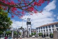 Central square of Ponta Delgada city, Sao Miguel island, Azores, Portugal Royalty Free Stock Photo
