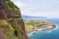 Ponta delgada in madeira north coast panorama mountain view sea Royalty Free Stock Photo