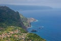 Ponta delgada in madeira north coast panorama mountain view sea Royalty Free Stock Photo