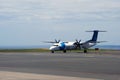 The plane SATA Air Acores landed at the airport of Ponta Delgada, the island of San Miguel, Azores.