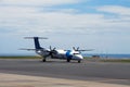 The plane SATA Air Acores landed at the airport of Ponta Delgada, the island of San Miguel, Azores.