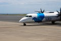 The plane SATA Air Acores landed at the airport of Ponta Delgada, the island of San Miguel, Azores.