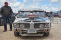 Pontarlier - Bourgogne Franche ComtÃÂ© France - June 16th 2019 - Visitor Of A Local Car Rallye Admires Chrome Post Apocalyse Style