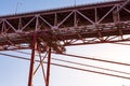 Ponte 25 de Abril Bridge Famous Architectural Sight Lisbon Portugal Landscape Royalty Free Stock Photo