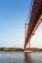 Ponte 25 de Abril Bridge Famous Architectural Sight Lisbon Portugal Landscape Royalty Free Stock Photo