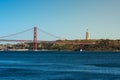 Ponte 25 de Abril Bridge Famous Architectural Sight Lisbon Portugal Landscape Royalty Free Stock Photo