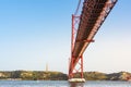 Ponte 25 de Abril Bridge Famous Architectural Sight Lisbon Portugal Landscape Royalty Free Stock Photo