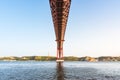 Ponte 25 de Abril Bridge Famous Architectural Sight Lisbon Portugal Landscape Royalty Free Stock Photo