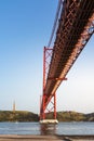 Ponte 25 de Abril Bridge Famous Architectural Sight Lisbon Portugal Landscape Royalty Free Stock Photo