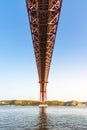 Ponte 25 de Abril Bridge Famous Architectural Sight Lisbon Portugal Landscape Royalty Free Stock Photo