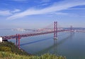 Ponte 25 de Abril Bridge in Lisbon, Portugal. Royalty Free Stock Photo