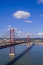 Ponte 25 de Abril Bridge in Lisbon, Portugal. Royalty Free Stock Photo