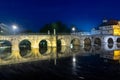 Ponte de Trajano reflected on Tamega river in Chaves, Portugal Royalty Free Stock Photo