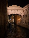 Ponte dei Sospiri in Venice by night Royalty Free Stock Photo