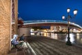 The Ponte della Costituzione and the Grand Canal at night in Venice, Italy