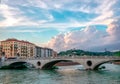 Ponte della Vittoria that spans the Adige river in Verona, Italy.