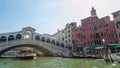 Ponte di Rialto Venezia bottom view from the canal.