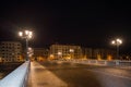 Ponte Garibaldi and the river Adige by night