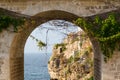 Ponte Lama Monachile bridge in Polignano a Mare, Adriatic Sea, Apulia, Bari province, Italy, Europe Royalty Free Stock Photo