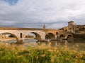 The Ponte Pietra - Veronas oldest bridge in the old town of Verona, Italy