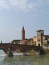 Ponte Pietre a bridge in Verona in Italy Royalty Free Stock Photo