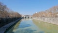 Ponte Principe Amedeo. Tiber. Rome, Italy. 4K