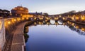 Ponte Sant`Angelo Bridge and Castel Sant`Angelo Royalty Free Stock Photo