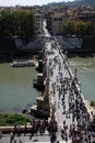 Ponte Sant'Angelo bridge leading to Castel Sant'Angelo in Rome Royalty Free Stock Photo