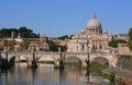 Ponte Sant Angelo Bridge Saint Peter's Basilica (Vaticane) Royalty Free Stock Photo