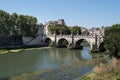 Ponte Sant\'Angelo bridge with statues of the angels in Rome, Italy Royalty Free Stock Photo