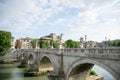 Ponte Sant`Angelo Bridge Royalty Free Stock Photo