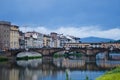 Ponte Santa Trinita arch bridge over river Arno in Florence, Italy Royalty Free Stock Photo