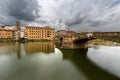 Ponte Santa Trinita Bridge and Arno River - Florence Tuscany Italy Royalty Free Stock Photo