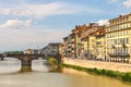 Ponte Santa Trinita bridge over the Arno river in Florence Royalty Free Stock Photo