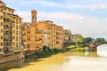 Ponte Santa Trinita bridge over the Arno river in Florence Royalty Free Stock Photo