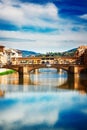 Ponte Santa Trinita bridge over the Arno River, Florence Royalty Free Stock Photo