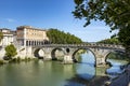 Ponte Sisto, bridge crossing the Tiber river, linking Via dei Pettinari to Piazza Trilussa in Rome Royalty Free Stock Photo