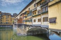 Ponte vecchio across arno river. Florence. Italy Royalty Free Stock Photo