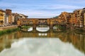 Ponte Vecchio bridge across Arno river in Florence, Italy Royalty Free Stock Photo