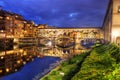 Ponte Vecchio bridge in Florence, Italy. Arno River at night Royalty Free Stock Photo