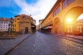 Ponte Vecchio bridge in Florence at sunrise view