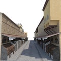 Ponte Vecchio Bridge Florence on white. 3D illustration Royalty Free Stock Photo
