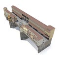 Ponte Vecchio Bridge Florence on white. 3D illustration Royalty Free Stock Photo