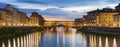 Ponte Vecchio - the bridge-market in the center of Florence, Tuscany, Italy Royalty Free Stock Photo