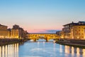 Ponte Vecchio bridge at night in Florence, Tuscany, Italy Royalty Free Stock Photo