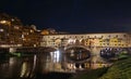Ponte Vecchio bridge at night Royalty Free Stock Photo