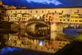 Ponte Vecchio bridge over Arno river at night, Florence, Italy Royalty Free Stock Photo