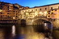 Ponte Vecchio Bridge over river Arno at night. Florence. Italy Royalty Free Stock Photo