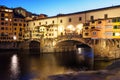 Ponte Vecchio Bridge over river Arno at night. Florence. Italy Royalty Free Stock Photo